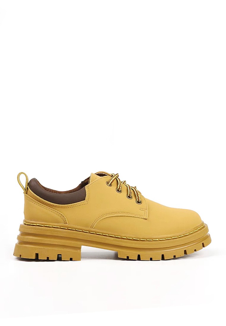 VANSA Cow Leather Lace-Up Cargo Platform Shoes VSW-C8118