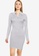 MISSGUIDED grey Zip Front Collar Ribbed Mini Dress 0A275AAC452EB3GS_1