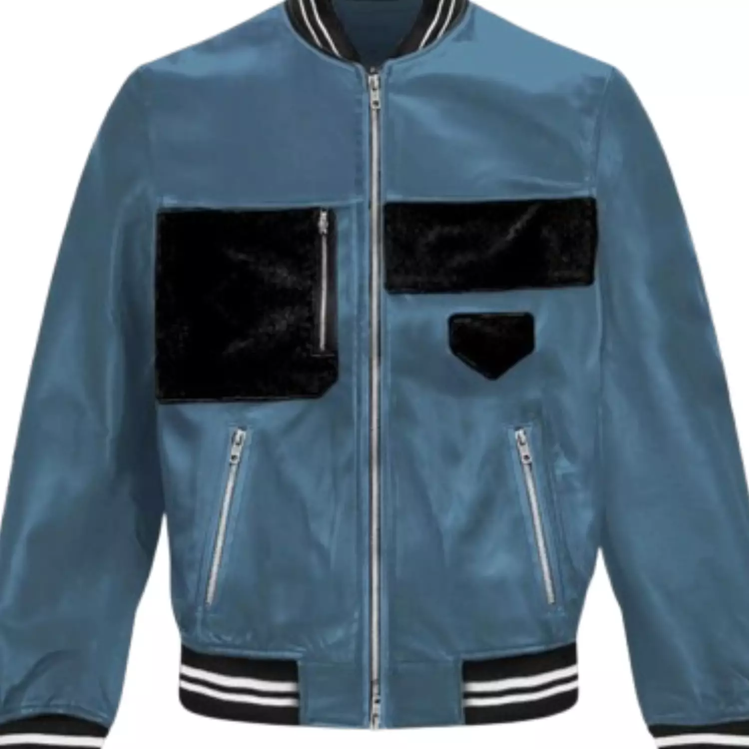 Jaket Kulit Sintetis Kombinasi