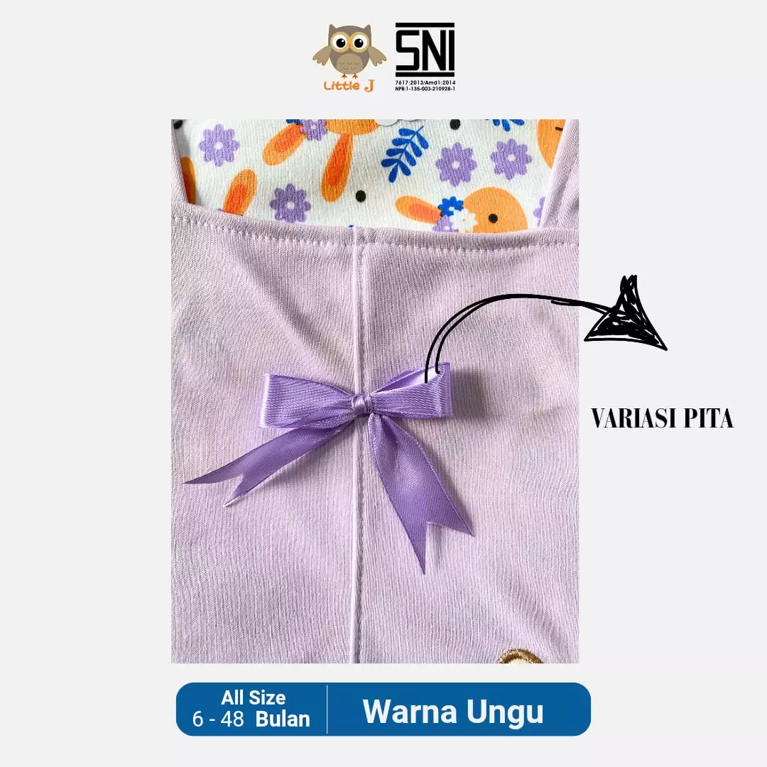 Little J - Overall Cewek- Baju Kodok Anak / Celana Jumpsuit Baju Kodok / Overall Kodok Premium Ungu  Lucu Lebaran