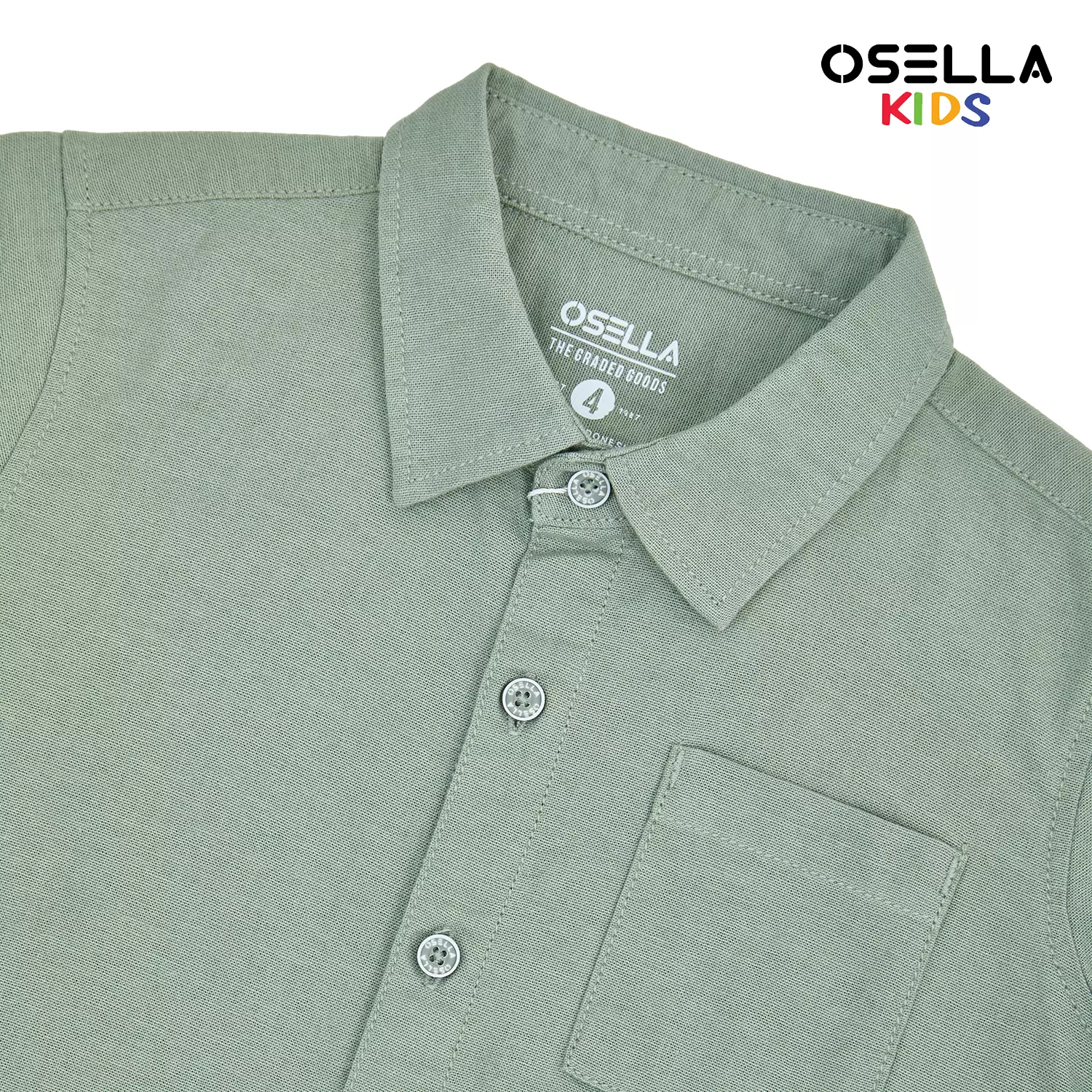 [NEW] Osella Linen Look Short Sleeve Shirt 2232500298 | Atasan Kemeja Anak Laki Laki Kerah Reguler