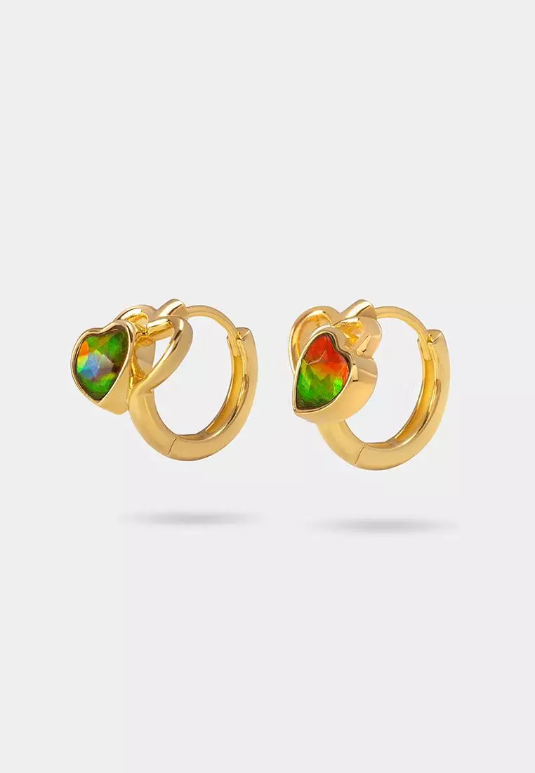 斑彩石圈式耳环042（镀金）