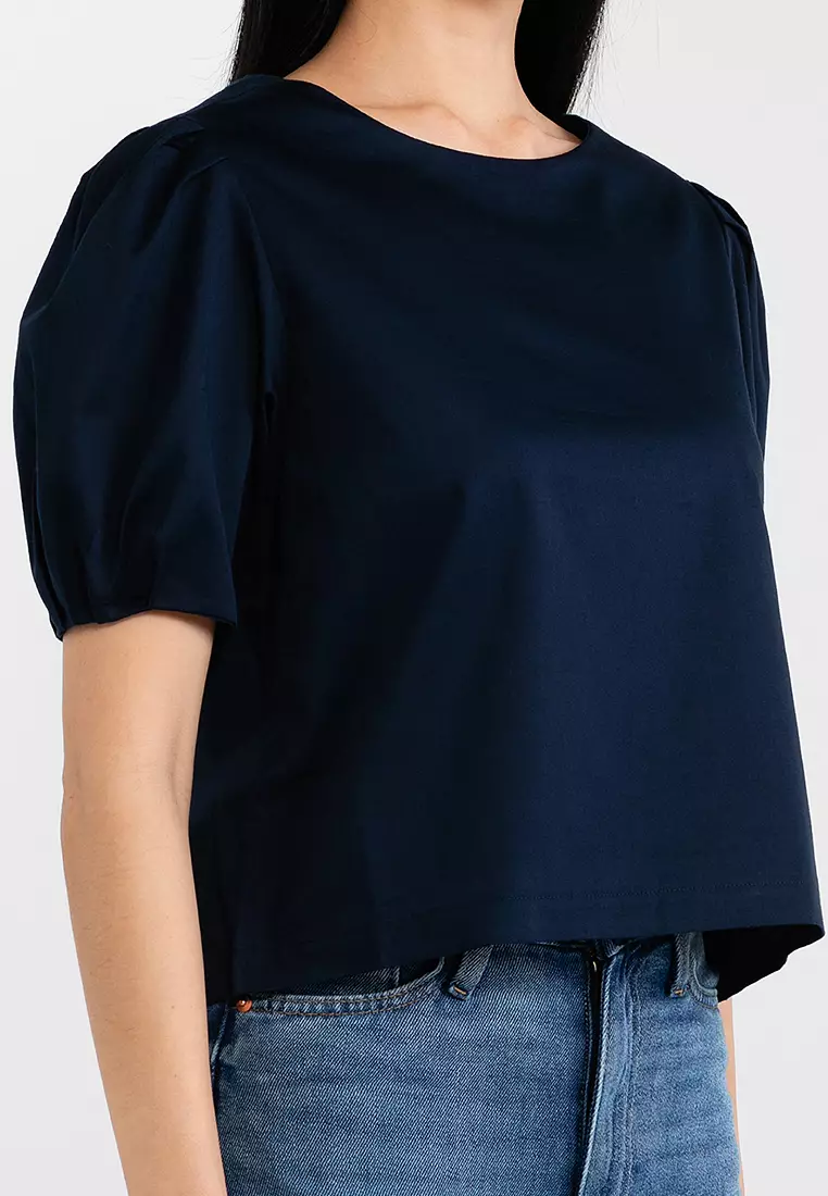 Puff Sleeves Cotton Blouse