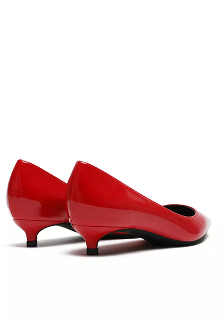 3CM Patent Pointed Kitten Heels Pumps HZL130