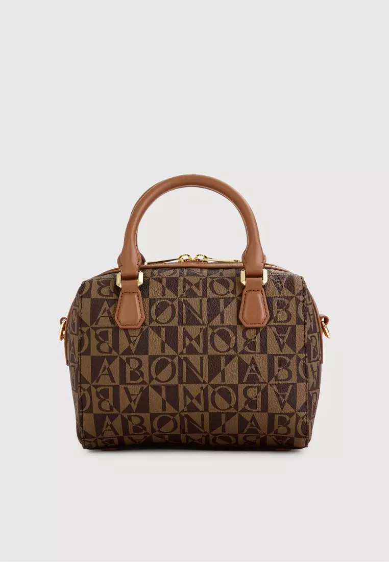 Eterna Small Monogram Satchel Bag Brown