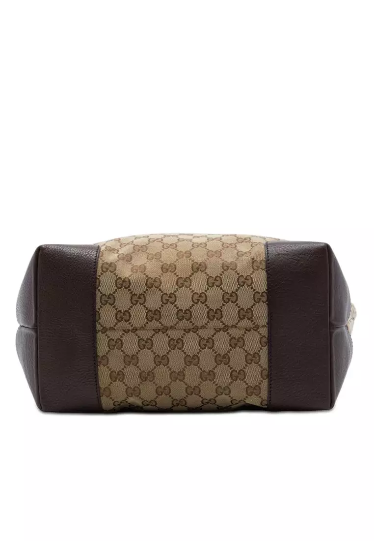 Pre-Loved Gucci Large Gg Canvas Gg Charm Tote