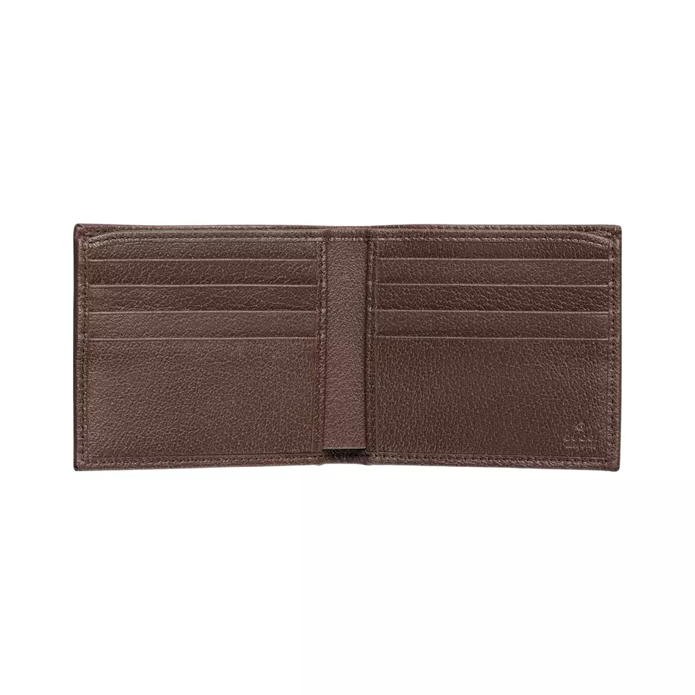 Ophidia Bi-Fold Wallet Beige and Dark Brown