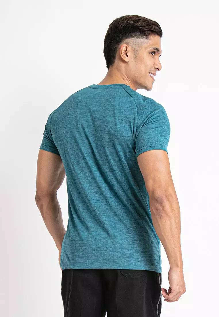 Forest Dri-Fit Quick Dry T Shirt Men Round Neck Sports Tee - 23751-37TurkishBlue
