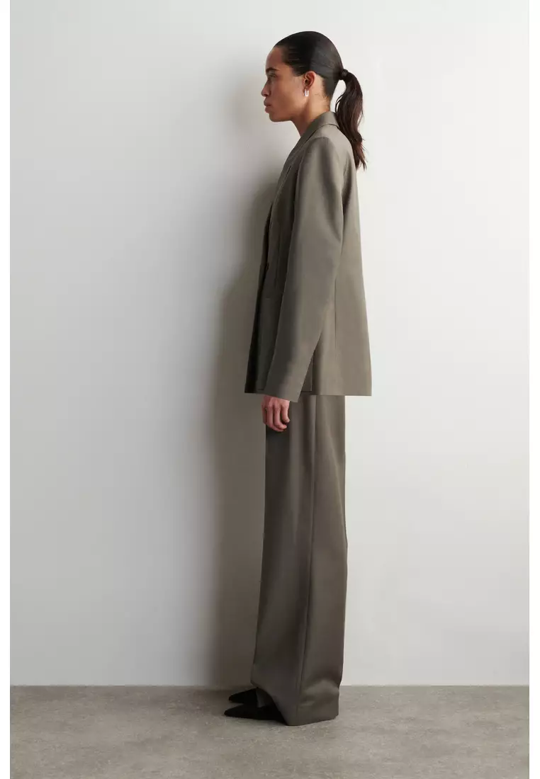 DOUBLE-BREASTED WOOL-TWILL BLAZER