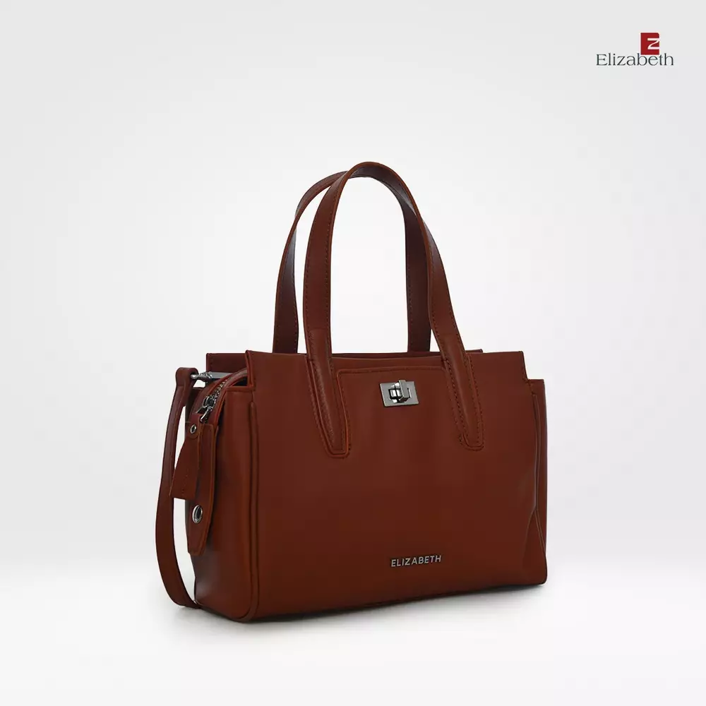 Tas Elizabeth Genuine Leather Handbag 0720-0477 Brickred