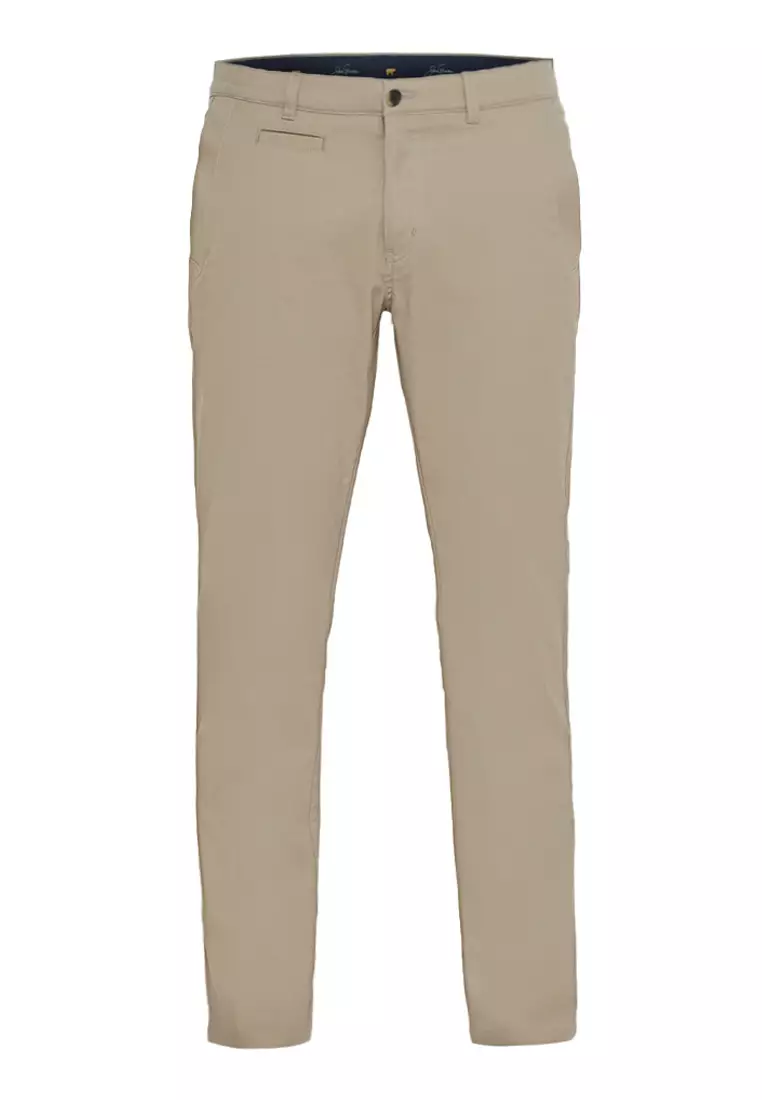 Jack Nicklaus Bridgeston Celana Panjang Pria Slim Fit Camel