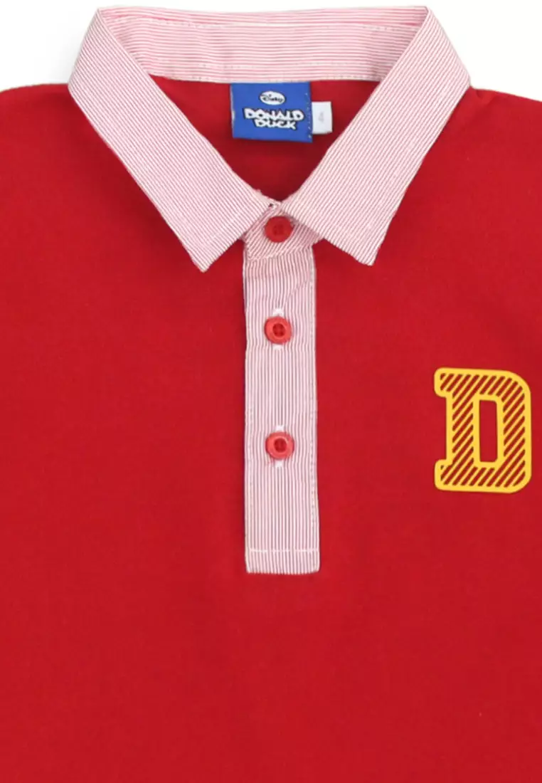 Polo Shirt/ Kaos Polo Anak Laki/ Donald Duck Look Style Red