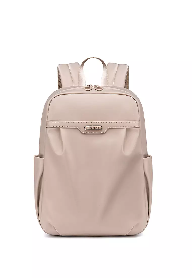 Solid Color 15.6'' Laptop Compartment Light Nylon Waterproof Knapsack Backpack For Women