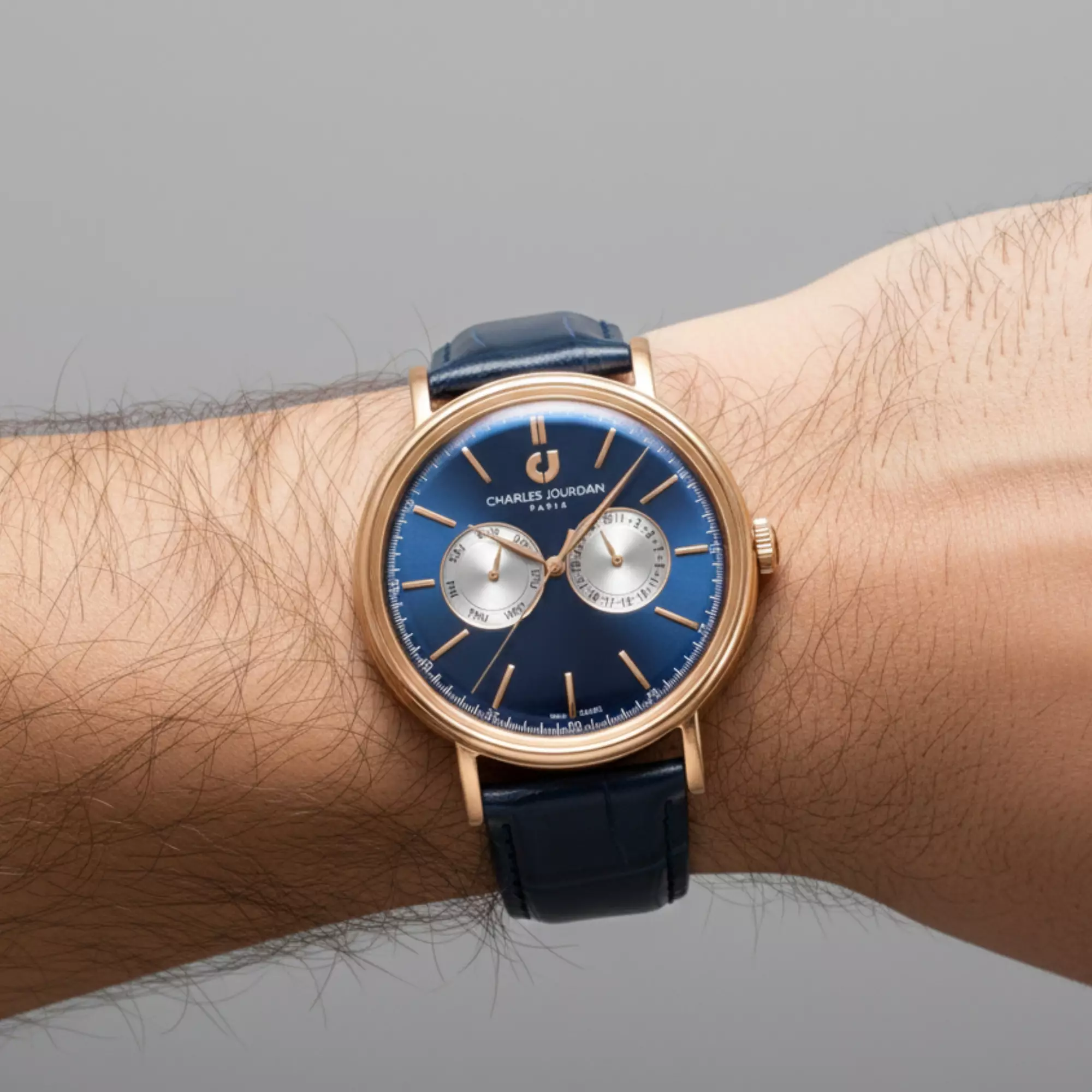 Charles Jourdan CJ1053-1582M - Jam Tangan Pria - Blue Rosegold