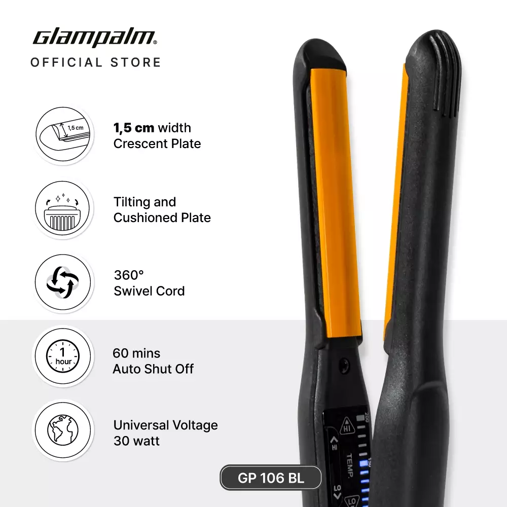 Paket Glampalm Catokan Volumizer GP106BL - Pengeriting Rambut GP618AM