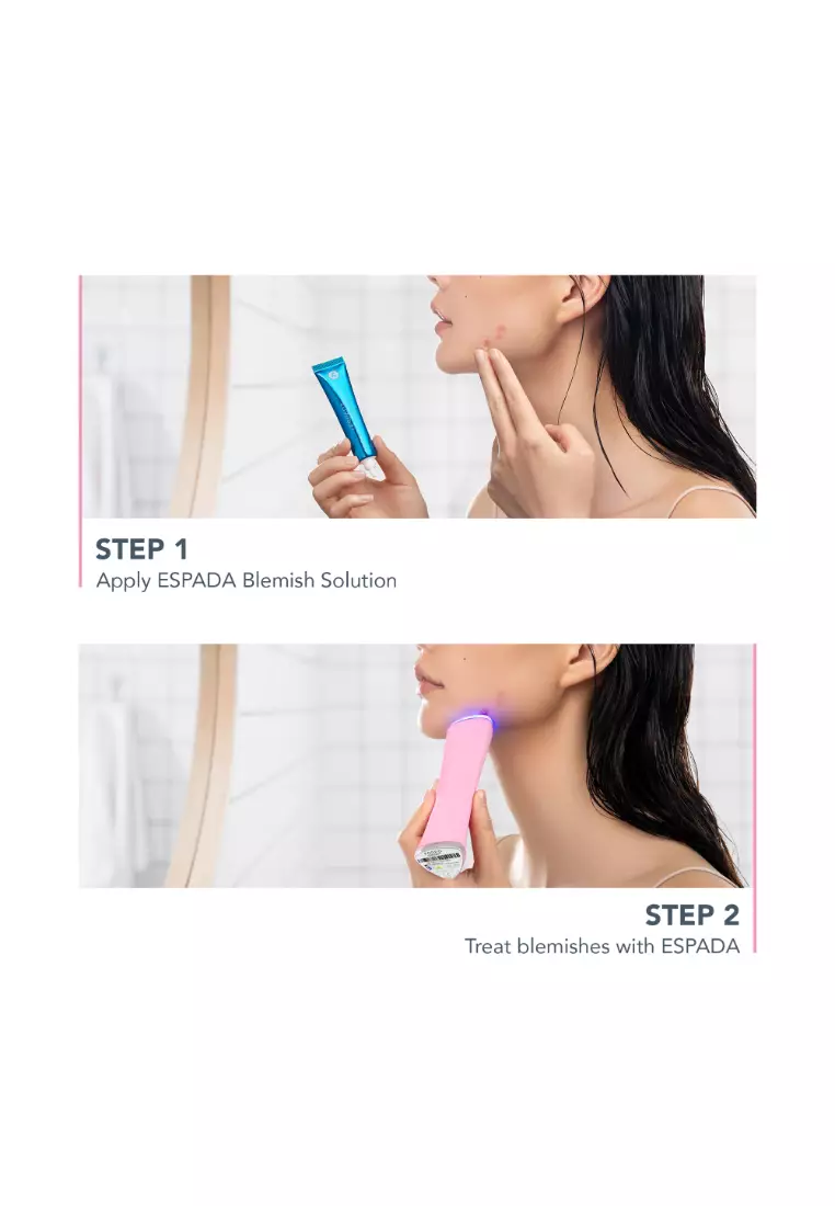 FOREO ESPADA 2 LED Light Therapy Pink - Blemish Treatment Skincare Device | FDA cleared | Scar Treatment for Face | Pimple & Blemish Removal