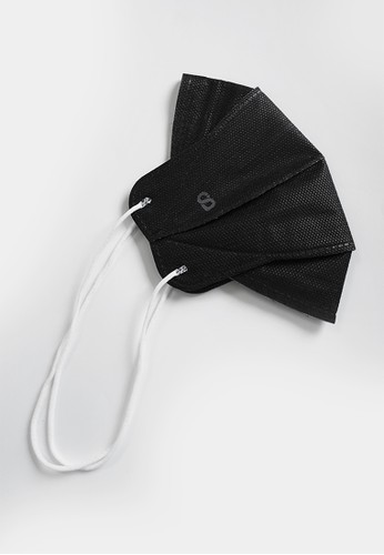 Buttonscarves black Disposable Mask Black D192BES409BDF6GS_1