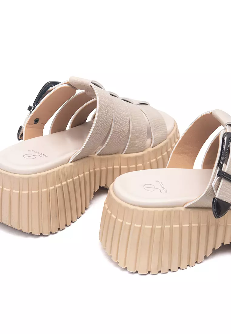 Bianca Platform Sandal in Beige