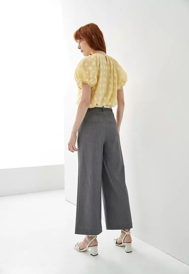 Basic Wide Leg Grey Pants