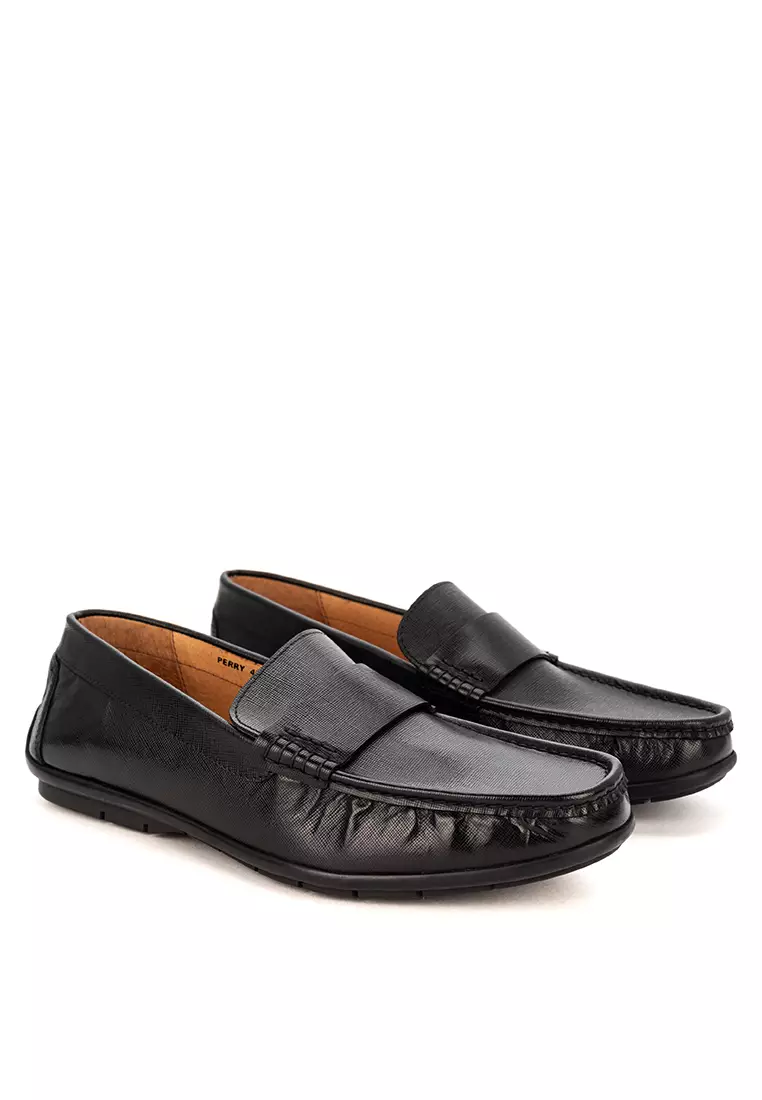 Perry Black Driving Loafer Shoes