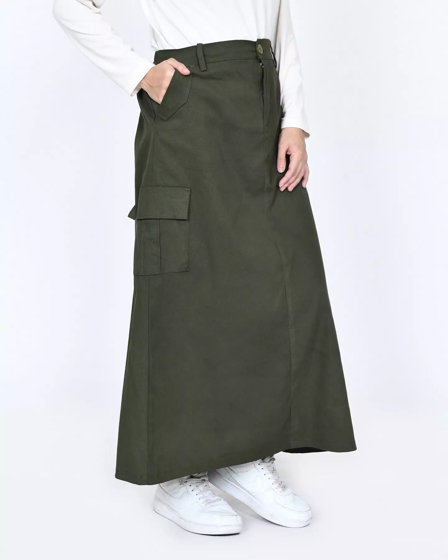 BUY 1 GET 1 FREE Cotton Cargo Skirt  [Olive - Cappucino]