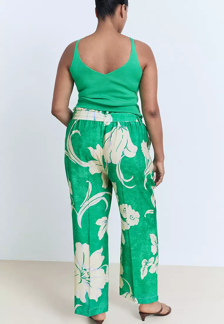 Printed Trousers With Belt