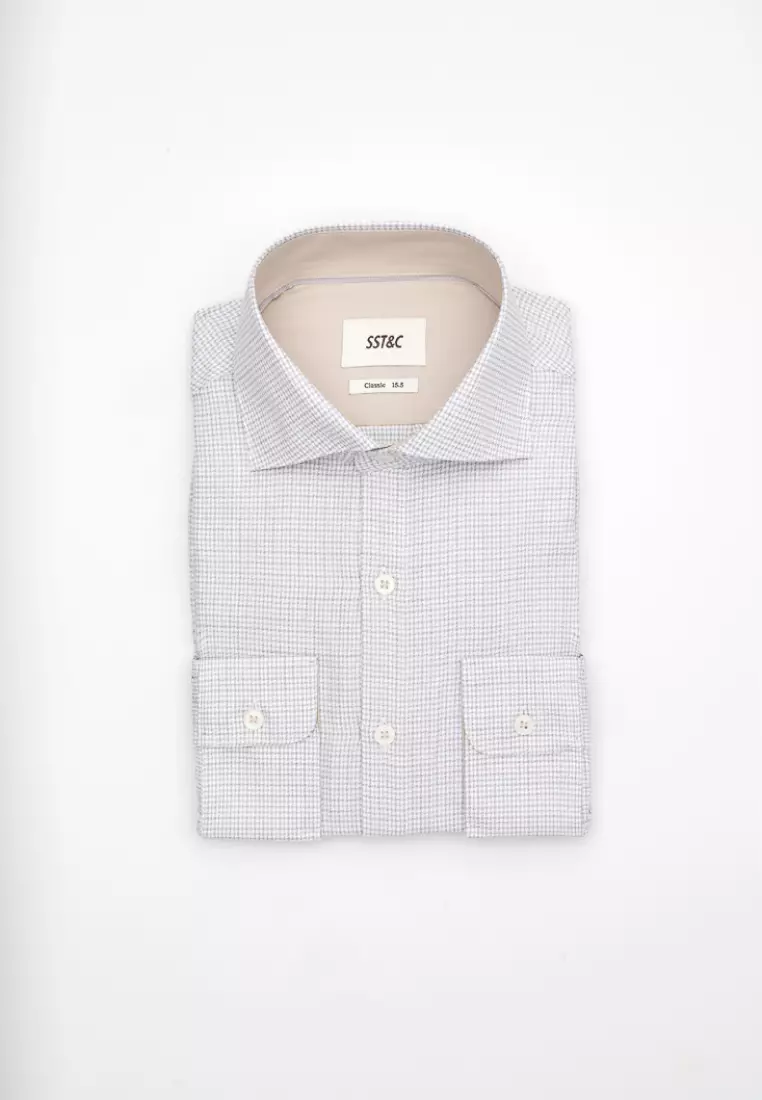 Dual-Colored Interlaced Classic Fit Shirt