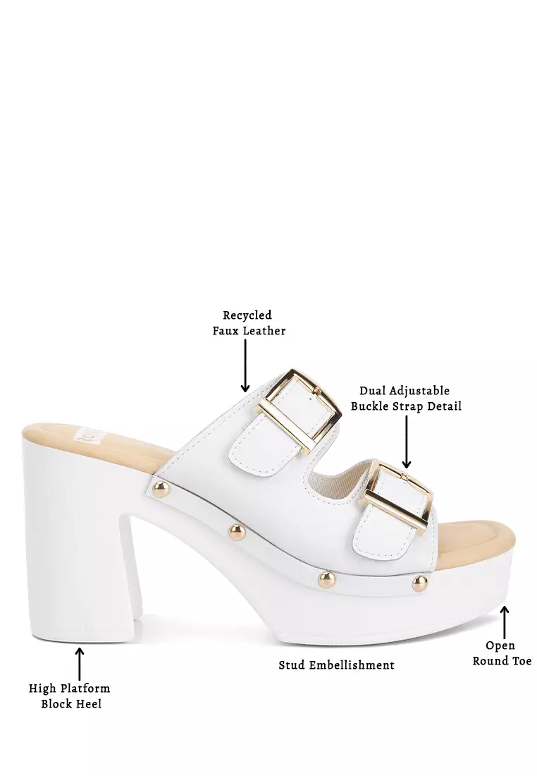 Bakiak Tali Gesper Ganda Putih