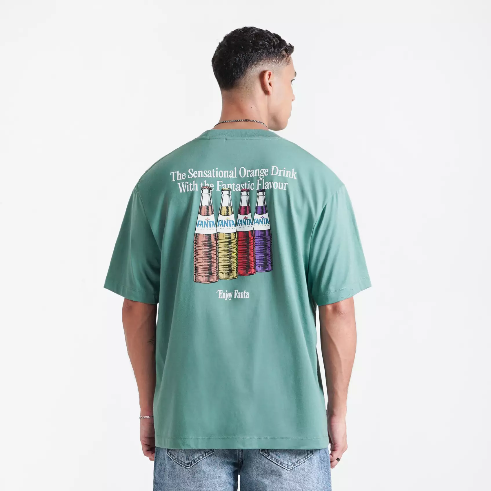 CELCIUS FANTA Bottle Graphic T-shirt Oversize LIN001428C Teal