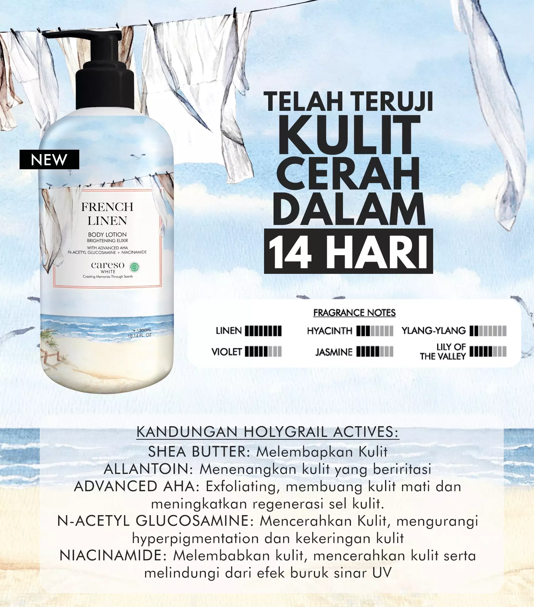 Double Combo French Linen Lotion - 300ml x 2