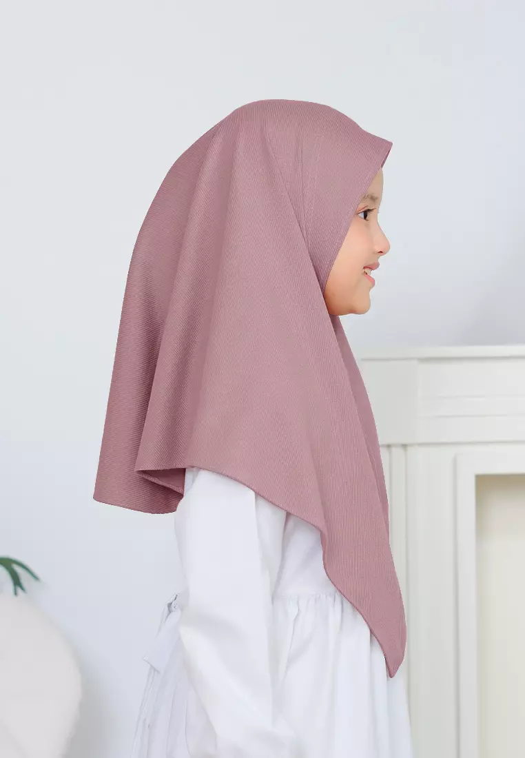 Cotton Bee - Miley Knit Bergo | Hijab Instan Anak - Deep Blush