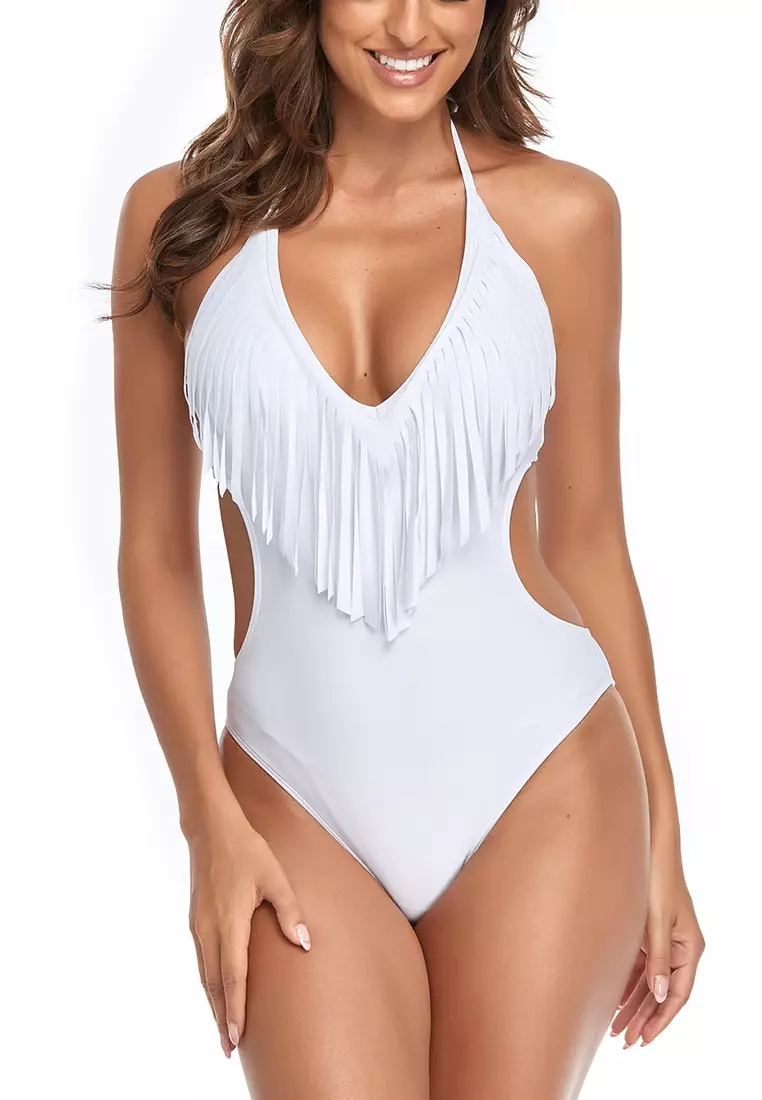 Buy XAFITI Printed High Waist Tassel One Piece Swimsuit 2024