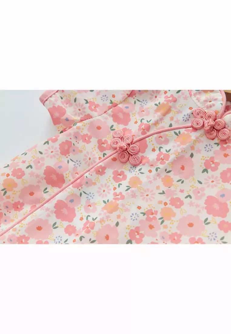 Baby Girl Pink Floral Cheongsam Dress 0820X