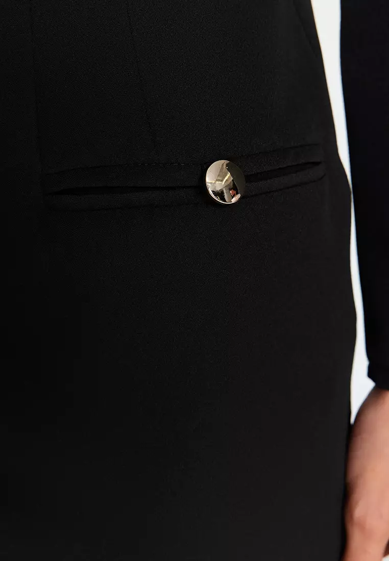 Collar Detail Woven Dress