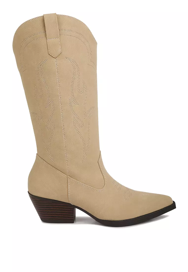 Discount on London Rag  shoes - SKU: Sand Embroidered Calf Boots