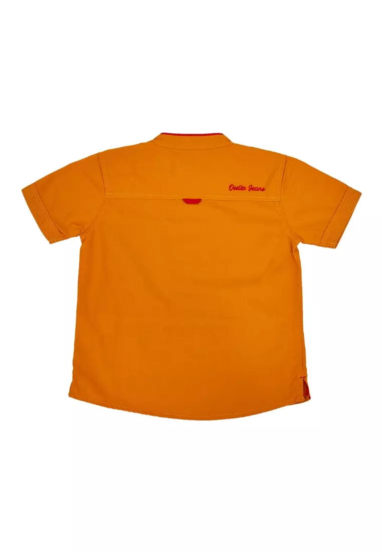 [NEW] Osella Lunar Cheongsam Short Sleeve Shirt in Mustard 2232300183 | Kemeja Lengan Pendek Anak Laki-Laki