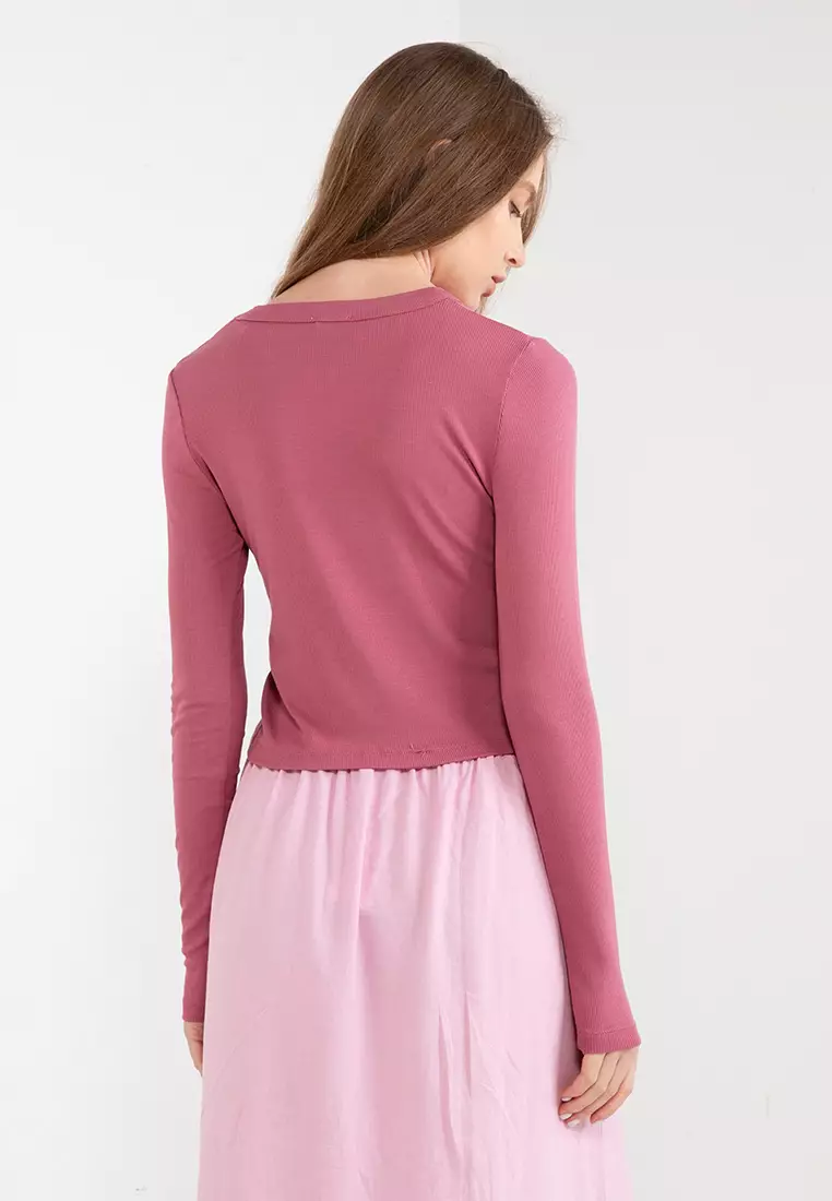 Staple Rib Crew Neck Long Sleeve Top