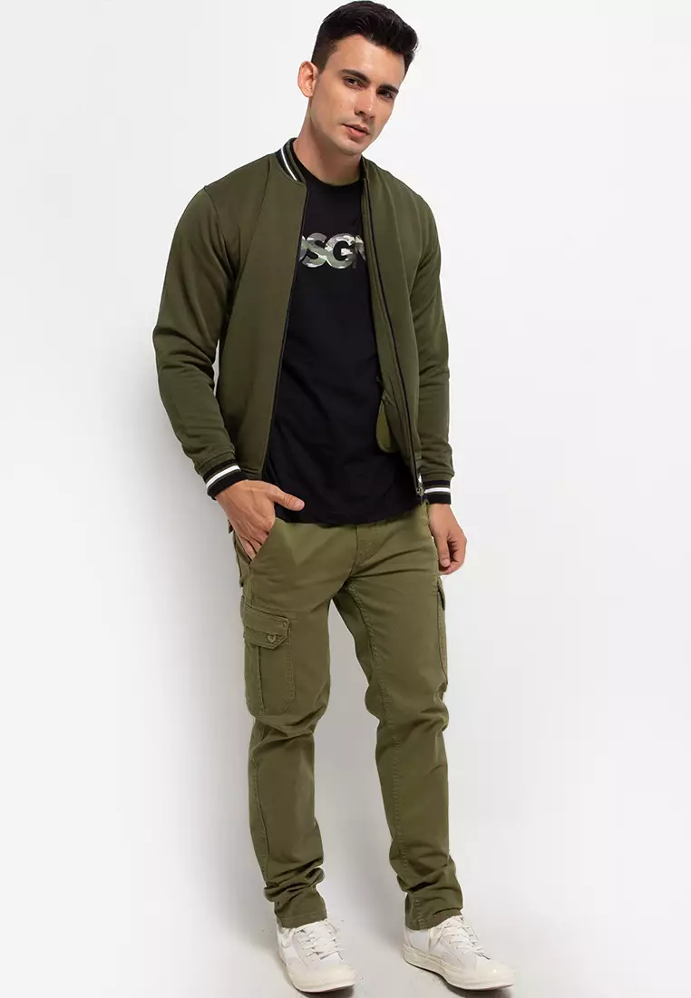 Jaket Bomber Pria - Olive