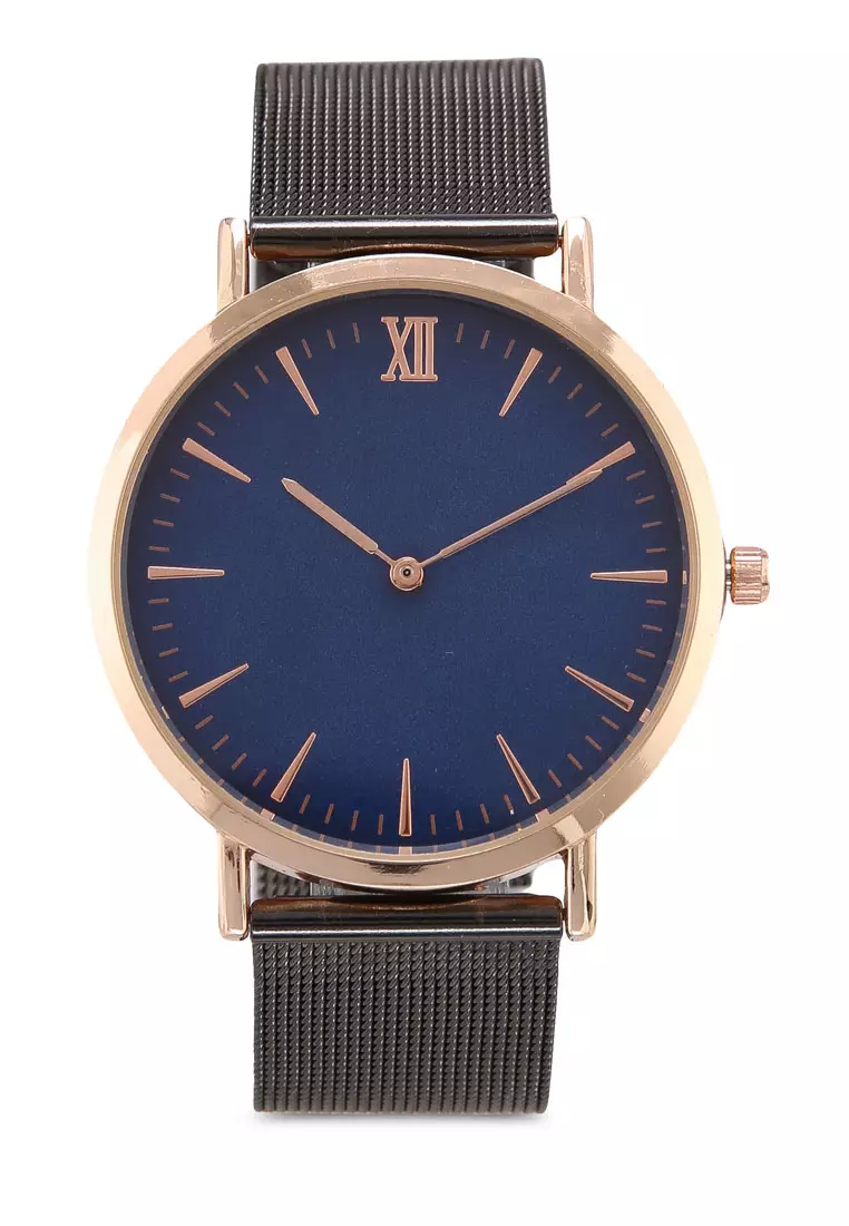 Gold watch 2025 with blue strap