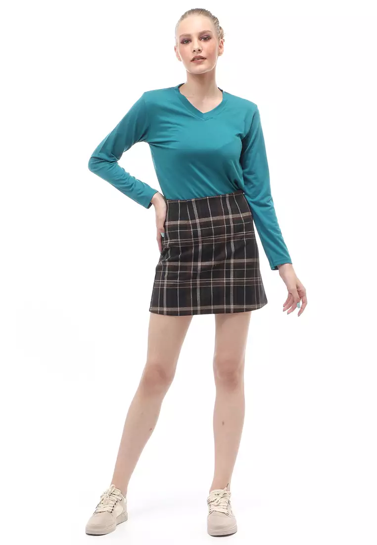 Manna Plaid Skirt Mini Design Motif Kotak-Kotak Premium Quality - Black