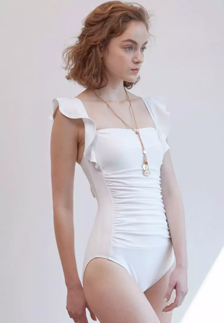 Sweet Ruffled Backless One-Piece Swimsuit A21071402W
