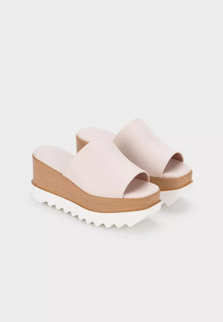 CASUAL PLATFORM WEDGE HEEL SLIDE