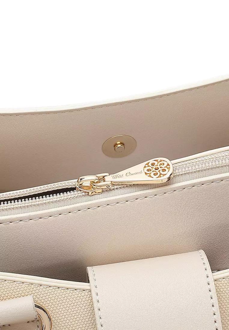 Women's Top Handle Bag / Sling Bag / Crossbody Bag (Tas Selempang / Tas Tangan) - Krem