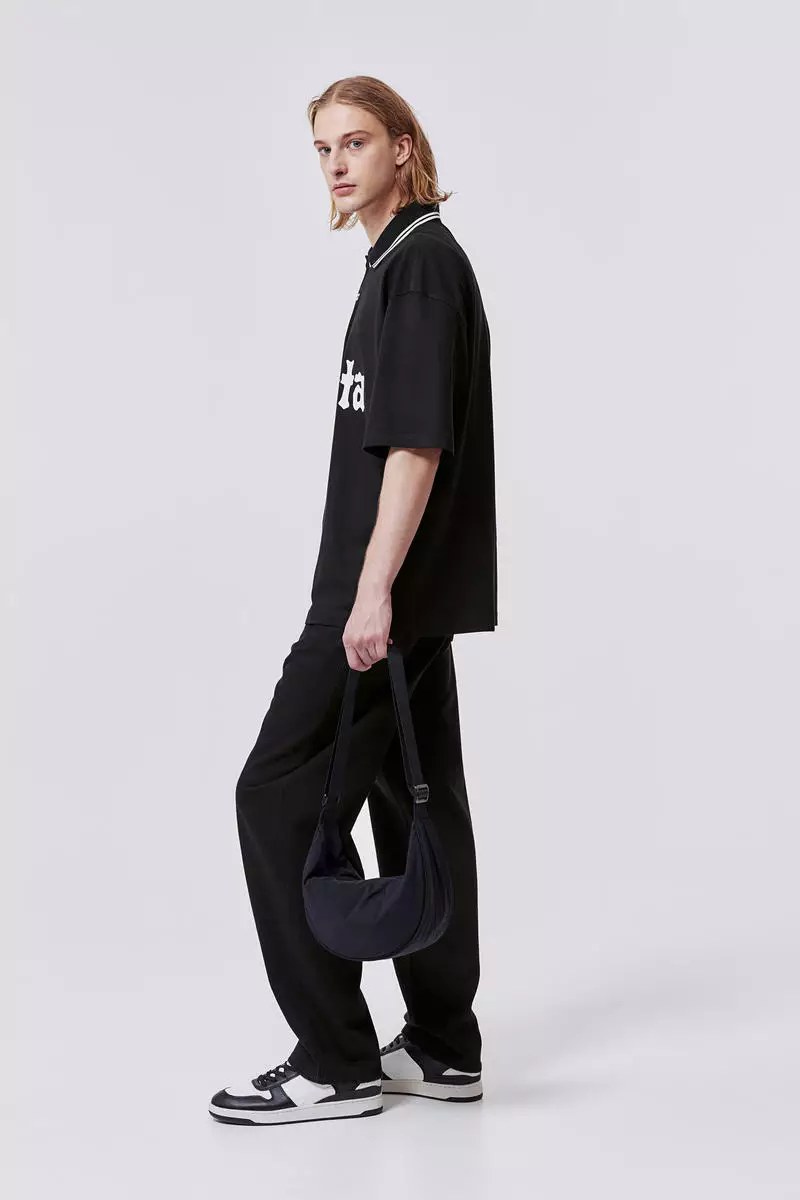 oversized black polo shirt