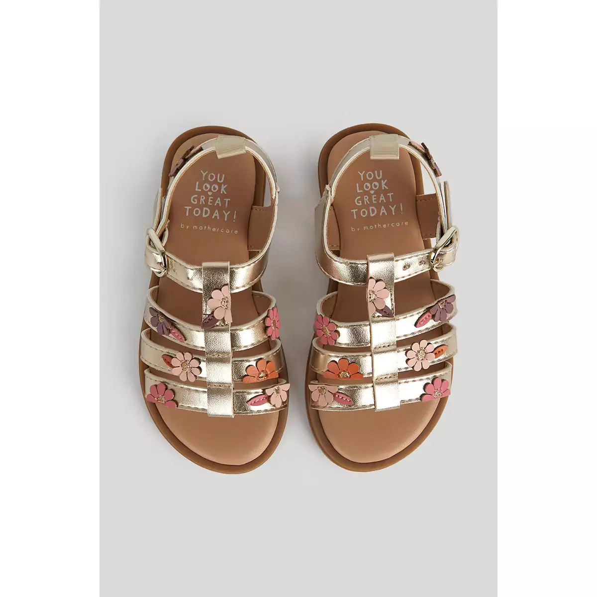 Mothercare Gold Flower Sandals - Sepatu Sandal Anak Perempuan (Multi)
