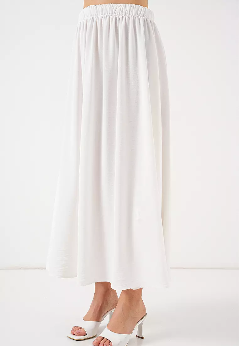 Women's Long Ayrobin Skirt 8050 - White