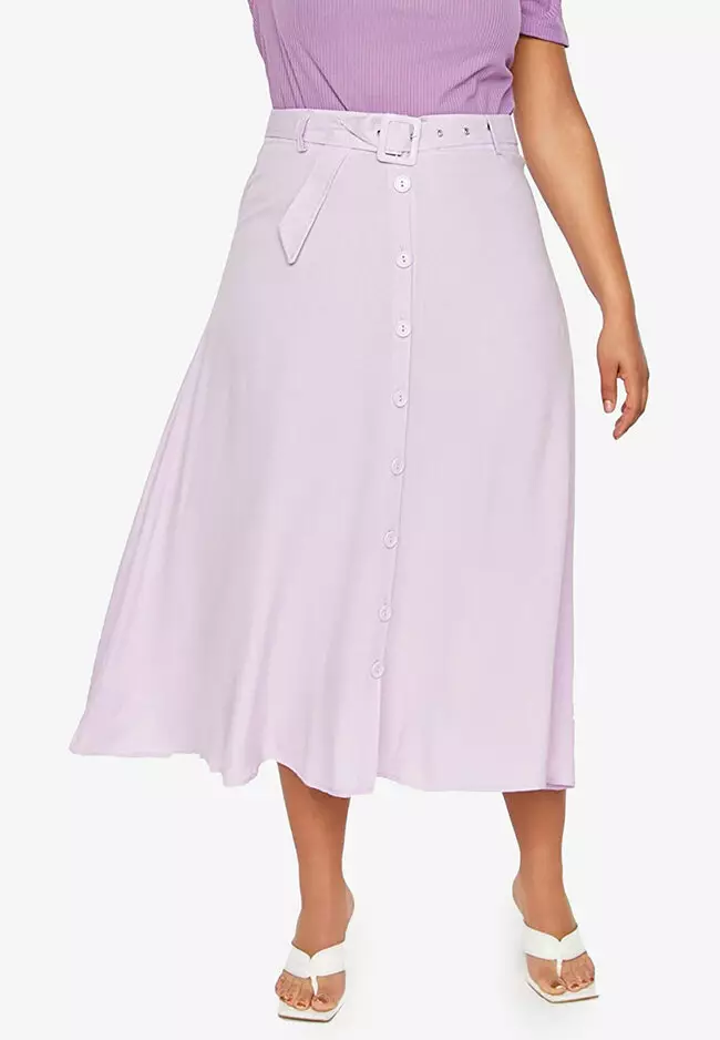 Plus size button midi skirt new arrivals