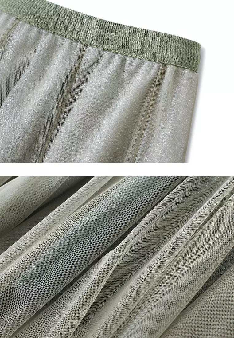 ‌Gradient Metallic Tulle Skirt AF8705