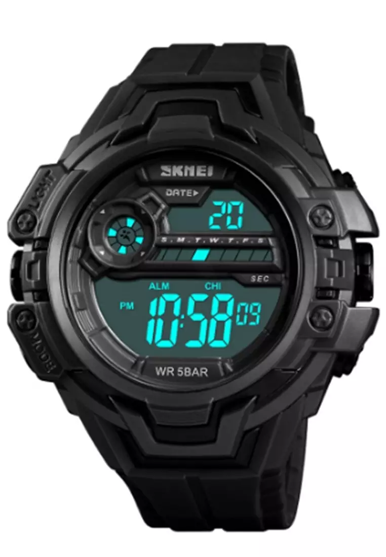 Jam Tangan Digital Pria Waterproof Many Function Strap Tali Material Silicon SLC110 ORIGINAL