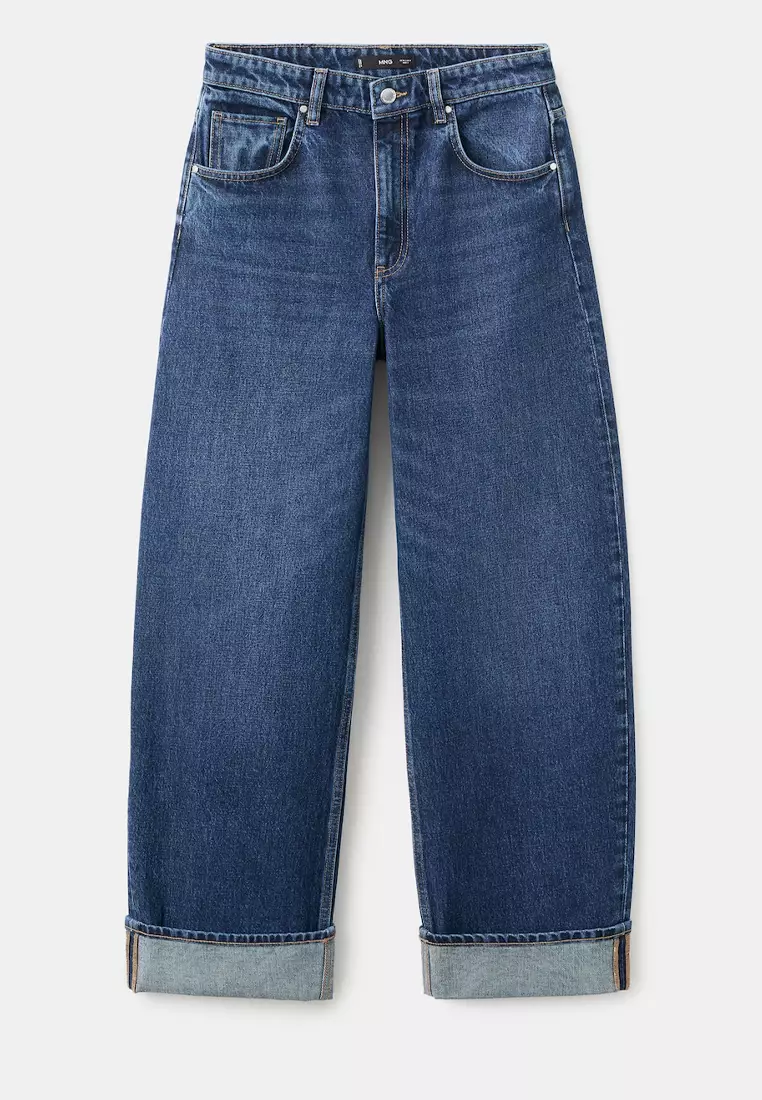 Balloon Jeans With Rolled-Up Hem